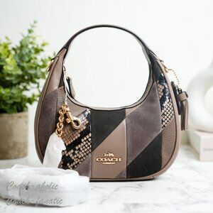 NWT Coach CCE62 Carmen Mini Crossbody Bag With Patchwork in Mushroom